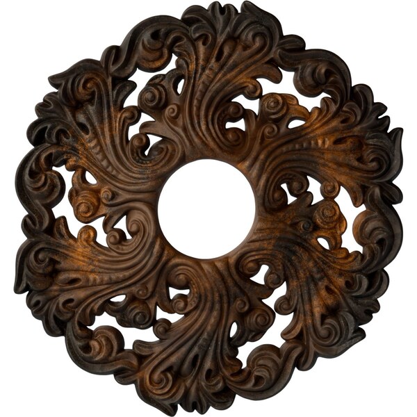 Ekena Millwork Orrington Ceiling Medallion (Fits Canopies up to 4 3/4"), 19 5/8"OD x 4 3/4"ID x 1 3/4"P, Rust CM19ORRUS - main